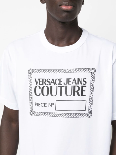 Shop Versace Jeans Couture Logo Crew-neck T-shirt In White