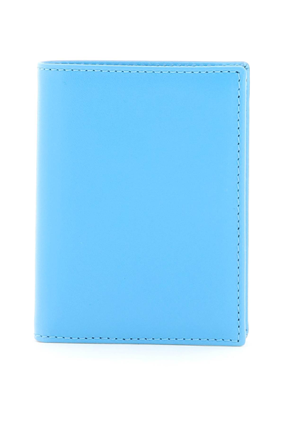 Shop Comme Des Garçons Comme Des Garcons Wallet Leather Small Bi Fold Wallet In Blue