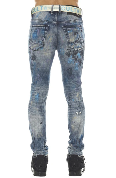 Shop Cult Of Individuality Punk Super Skinny Stretch Jeans With Web Belt In Abstract