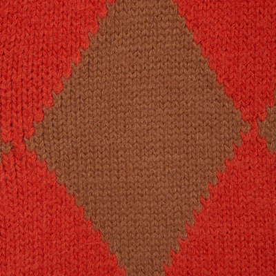 Shop La Doublej Argyle Sweater In Camel/orange