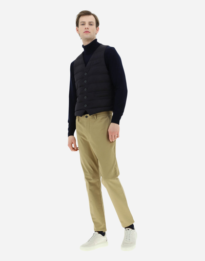 Herno Legend Man Vest Black Size 40 Polyamide, Polyurethane Coated, Polyester In Navy Blue