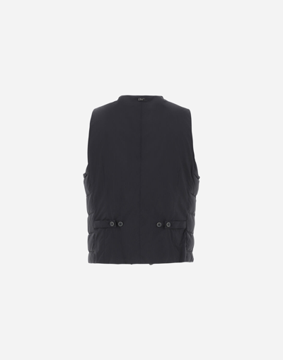 Herno Legend Man Vest Black Size 40 Polyamide, Polyurethane Coated, Polyester In Navy Blue
