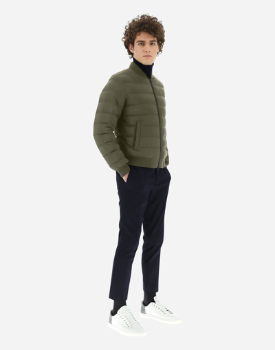 Shop Herno L'aviatore In Green/beige