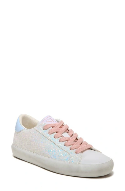 Shop Sam Edelman Kids' Aubrie Glitter Sneaker In White