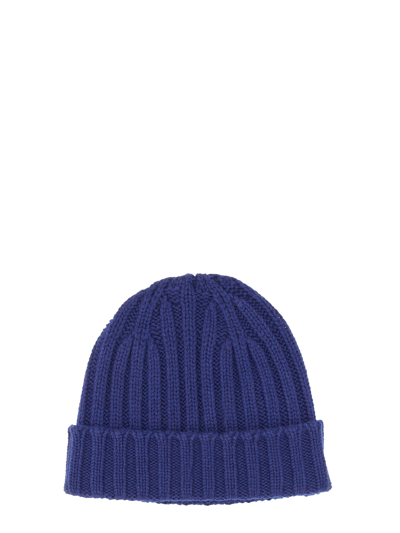 Shop Aspesi Beanie Hat In Blue