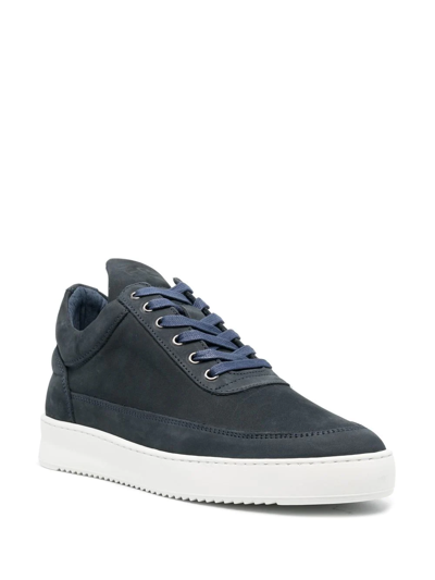 Filling Pieces Low-top Suede Sneakers In Blau