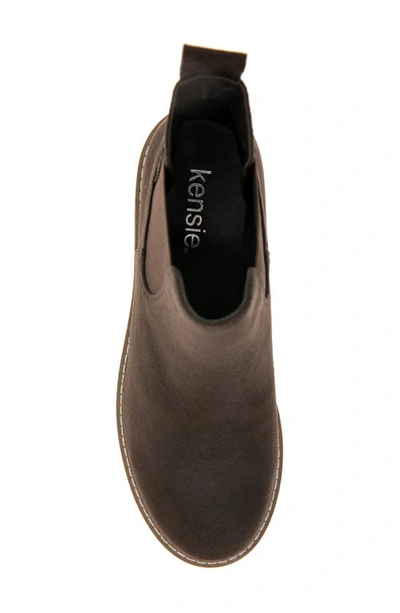 Kensie Khai Bootie In Brown Microfiber