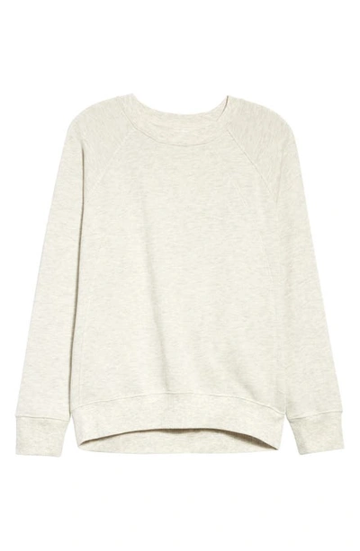 Shop Zella Drew Crewneck Sweatshirt In Ivory Grey Heather