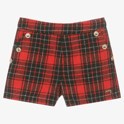 Shop Guess Girls Red Tartan Shorts