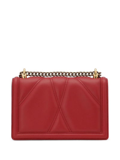 Dolce & Gabbana Medium Devotion Quilted Shoulder Bag In Red