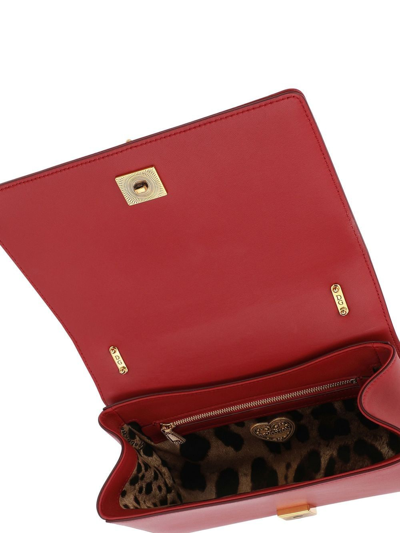 Dolce & Gabbana Medium Devotion Quilted Shoulder Bag In Red