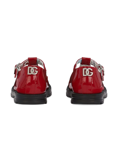 Dolce & Gabbana Polished-finish Ballerinas In Red