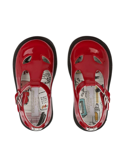 Dolce & Gabbana Polished-finish Ballerinas In Red