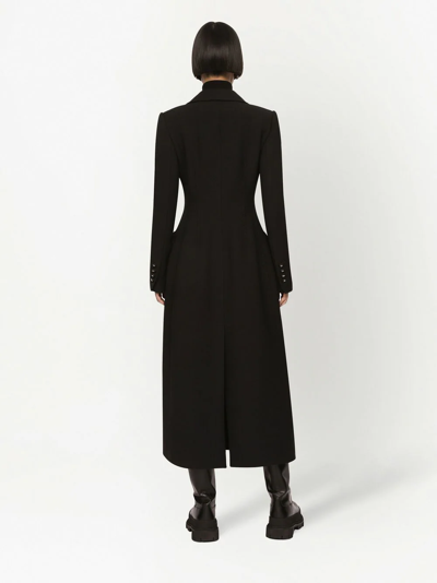 Dolce & Gabbana Fitted-waist Single-breasted Coat In Black