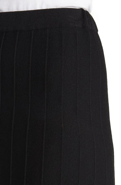 Shop Ming Wang Pleated Pull-on Skirt In Black