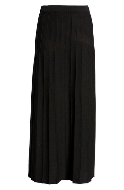Shop Ming Wang Pleated Pull-on Skirt In Black