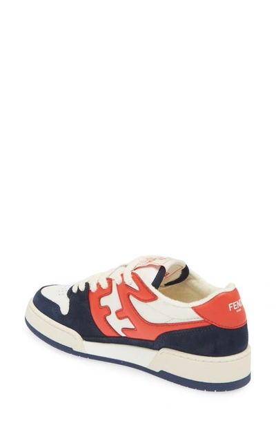 FENDI THICK-SOLDED SNEAKER IN WHITE MIX GREY LAMBSKIN