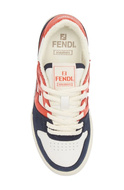 Shop Fendi Match Sneaker In Navy