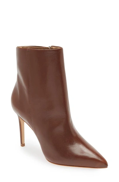 Schutz Mikki Pointed Toe Bootie In Walnut