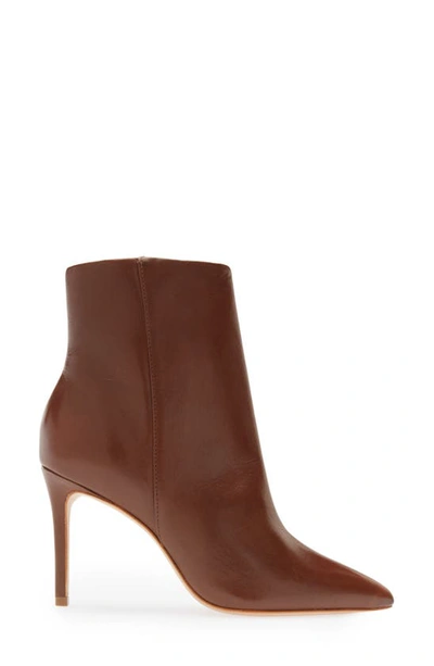 Shop Schutz Mikki Pointed Toe Bootie In Walnut