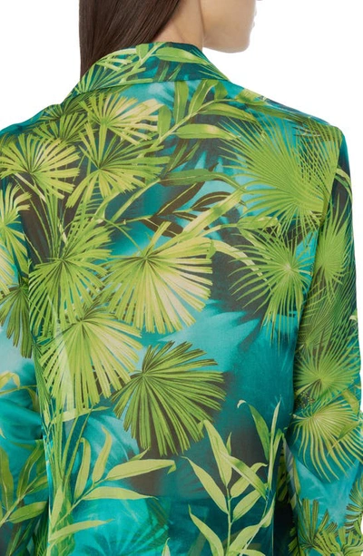 Shop Versace Jungle Print Silk Muslin Shirt In Green And Print