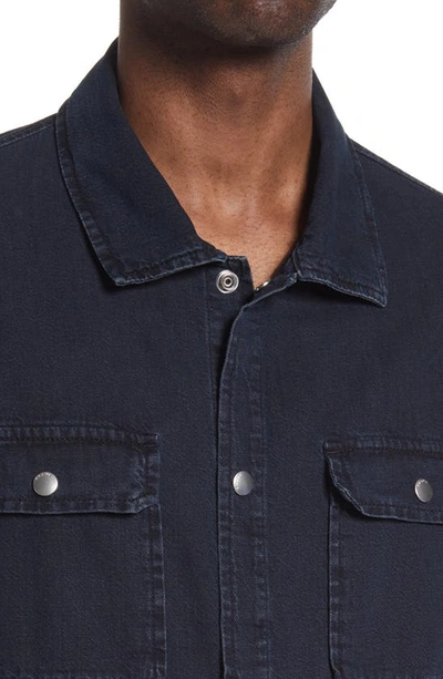 Shop Frame Unison Denim Button-up Shirt In Washed Placid