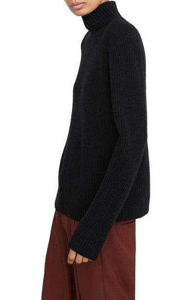 Shop Vince Shaker Stitch Turtleneck Sweater In Black