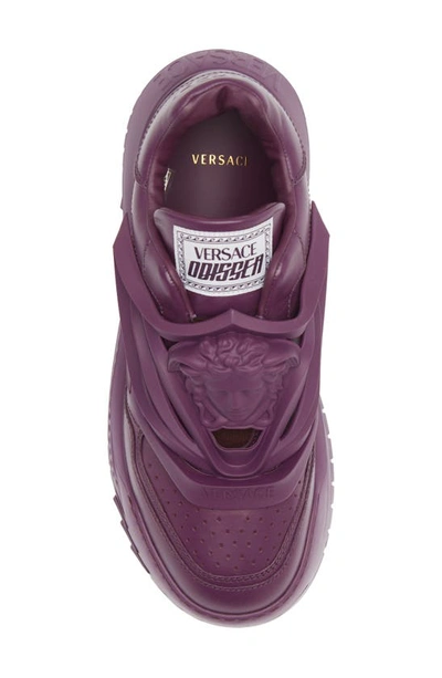 Shop Versace Odissea Sneaker In Dark Plum