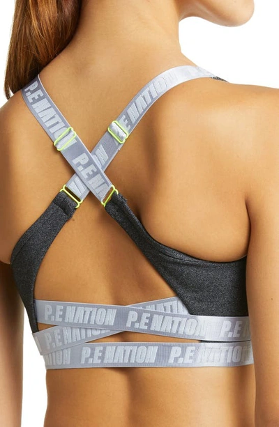 Shop P.e Nation Reaction Sports Bra In Charcoal Marl