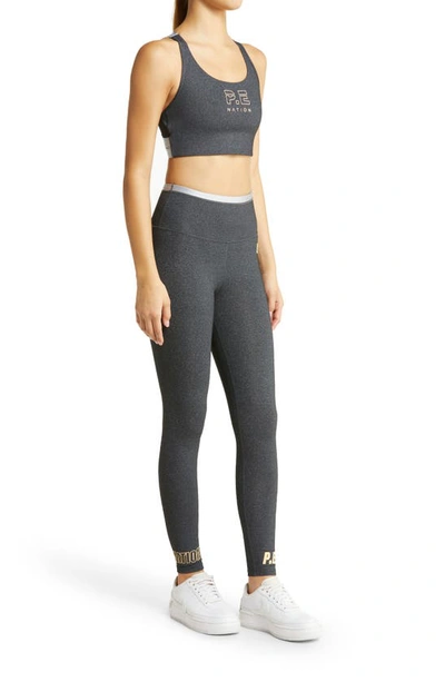Shop P.e Nation Reaction Sports Bra In Charcoal Marl