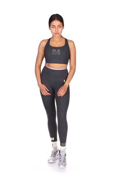 Shop P.e Nation Reaction Sports Bra In Charcoal Marl