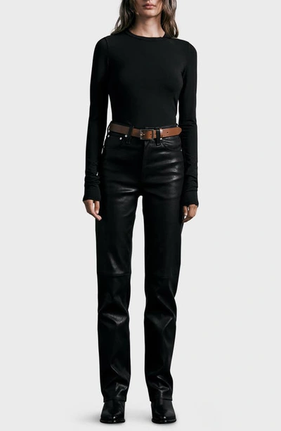 Shop Rag & Bone Icons Luca Slim Fit Long Sleeve Top In Black