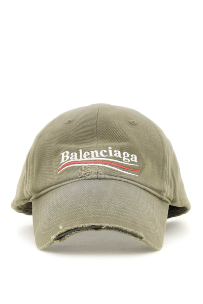 Balenciaga Embroidered-logo Baseball Cap In Green |