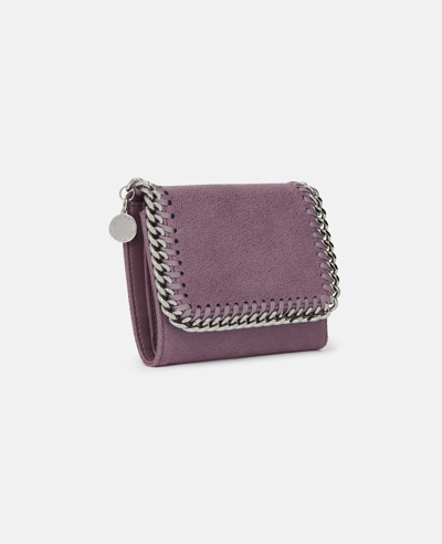 Shop Stella Mccartney Falabella Small Flap Wallet In Amethyst
