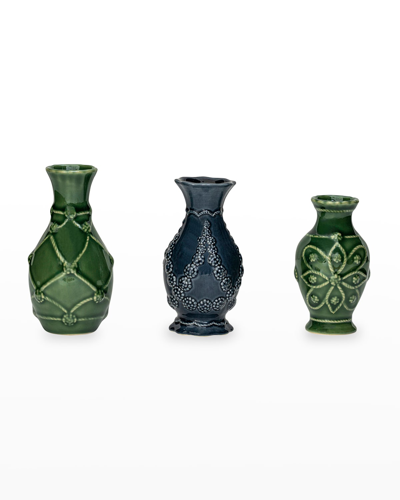 Shop Juliska Jardins Du Monde Green/blue Mini Vase Trio
