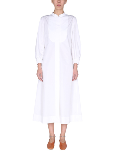 Shop Jil Sander Poplin Midi Dress In White