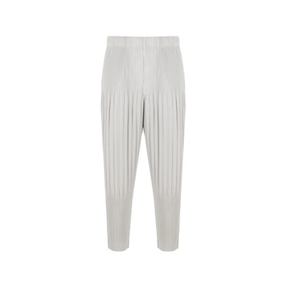 Shop Issey Miyake Pleated Trousers In Grey