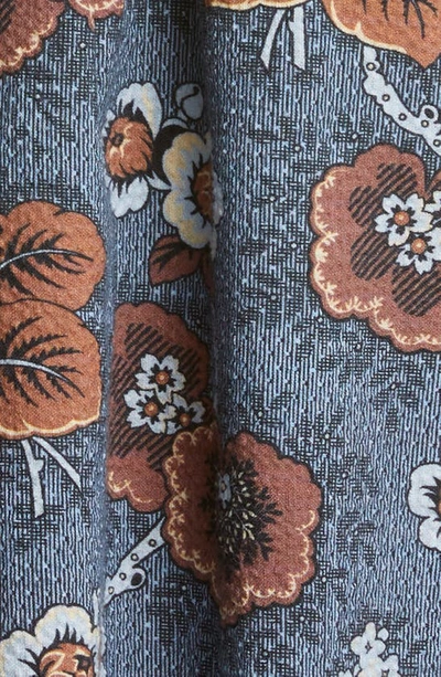 Sea Lucinda Ruffle Floral Print Top In Blue