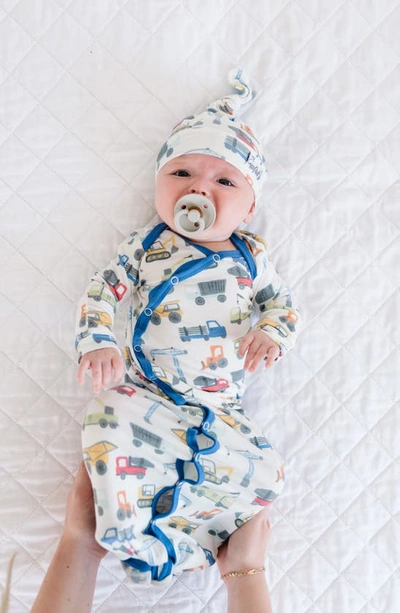 Copper Pearl Newborn Knotted Gown In Diesel