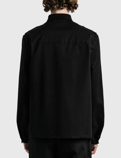 Shop Prada Gabardine Stretch Cotton Shirt Jacket In Black