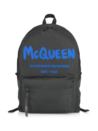Shop Alexander Mcqueen Men's Metropolitan Logo Backpack In Black