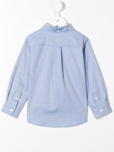 Familiar Buttoned Long-sleeve Shirt In Blue