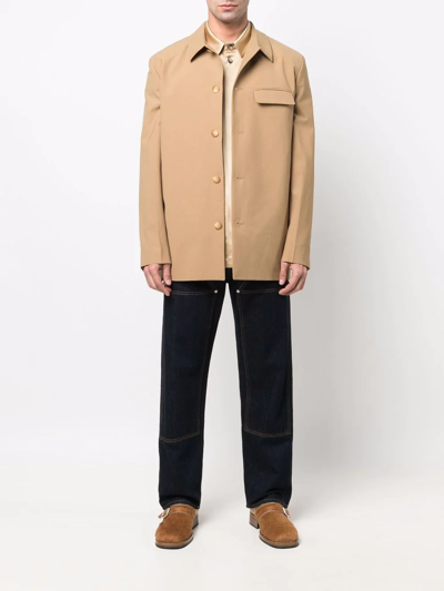 Nanushka Button-up Tailored Overshirt In Neutrals