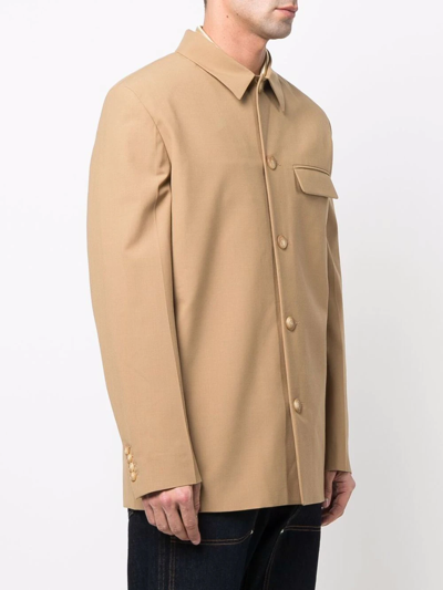 Nanushka Button-up Tailored Overshirt In Neutrals