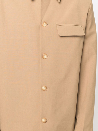 Nanushka Button-up Tailored Overshirt In Neutrals