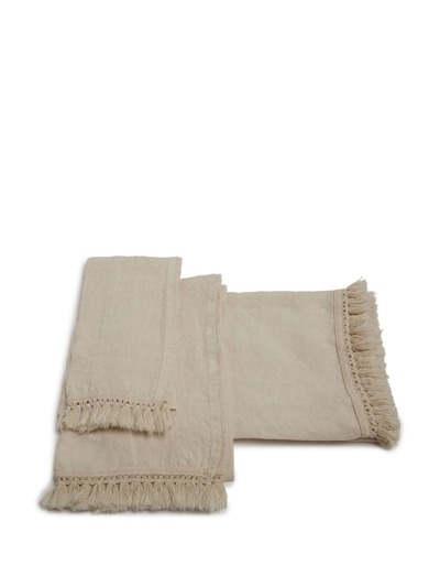 Shop Once Milano Fringed Bath Sheet In Neutrals