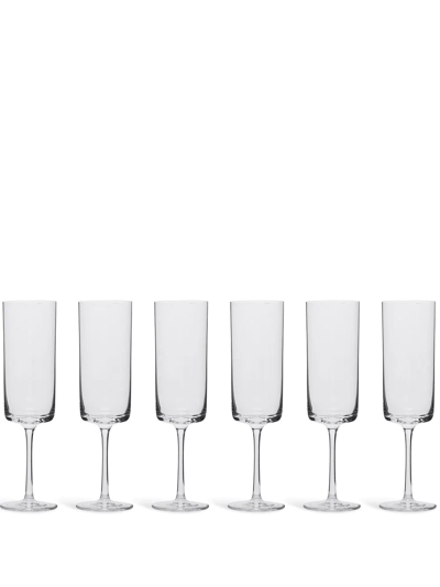 Shop Ichendorf Milano Amalfi Set-of-six Flute Glasses In Weiss