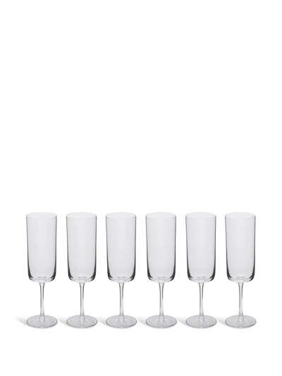 Shop Ichendorf Milano Amalfi Set-of-six Flute Glasses In Weiss