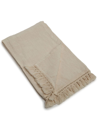 Shop Once Milano Set-of-two Fringed Bathroom-towels In Nude