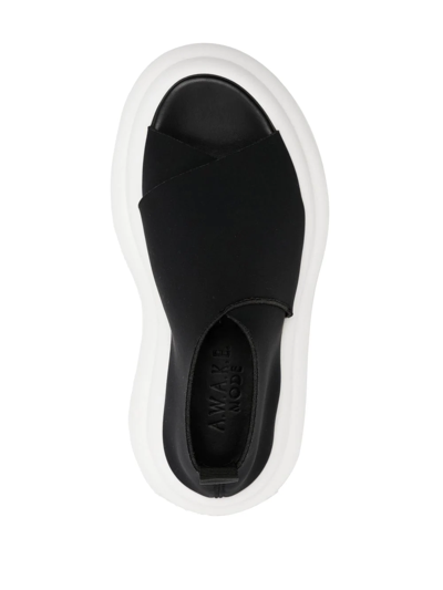 Shop A.w.a.k.e. Chunky Round-toe Sandals In Black